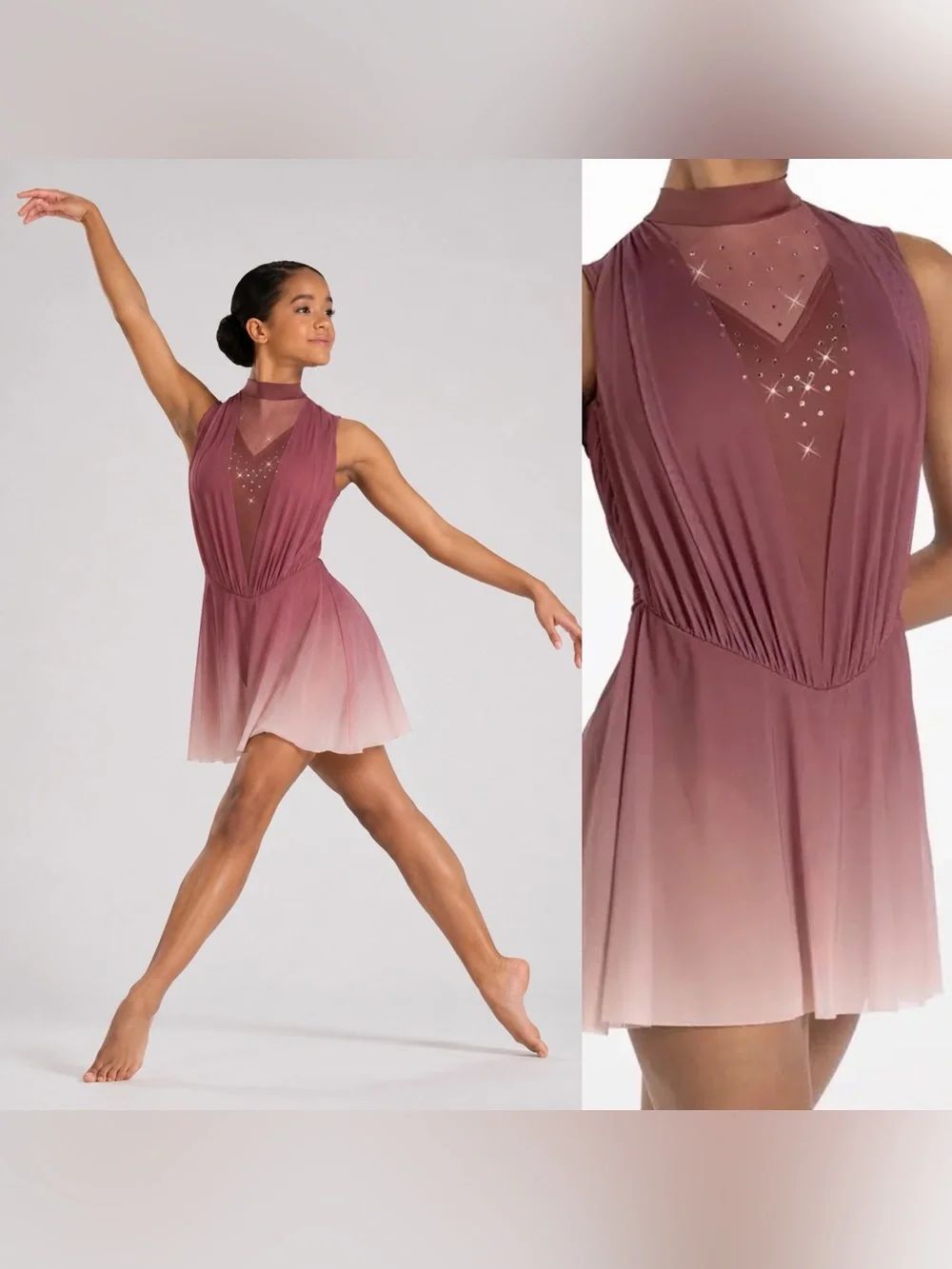 WEISSMAN Dance costume ombre lyrical red What The World Needs Now 13872 SA adult